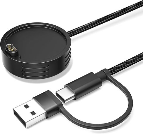 قاعدة كابل شاحن ساعة Elebase 2 في 1 USB C إلى Garmin بطول 4 أقدام، استبدال سلك شحن Garmin من النوع C لـ Fenix ​​8 7S 6S، Forerunner 570 955 265 165، Venu 4 3 3S 2، Approach، Vivoactive 6 5 (حجم العلبة <47 مم) in Saudi Arabia