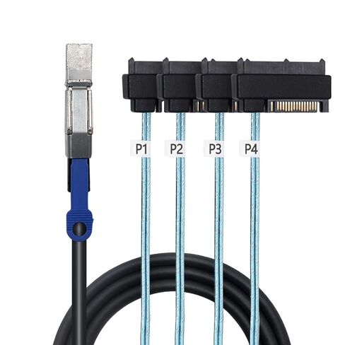 متوافق مع كابل بيانات محرك الأقراص الصلبة SATA Mini SAS HD SFF-8644 - إلى SFF-8482 29P 2 في 1، نحاس 28AWG، وحزام سرعة 12 جيجا عالي السرعة (0.5 متر/19.68 بوصة) in Kuwait