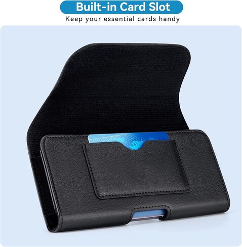 nuoku Cell Phone Holster for iPhone 17/16/15/14/13/12/11 Pro Max Series with Card Solt, Belt Clip Phone Case for Samsung Galaxy Series (Black) in Saudi Arabia