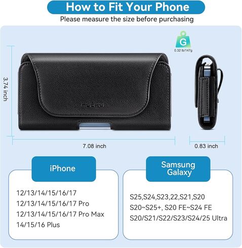 nuoku Cell Phone Holster for iPhone 17/16/15/14/13/12/11 Pro Max Series with Card Solt, Belt Clip Phone Case for Samsung Galaxy Series (Black) in Saudi Arabia