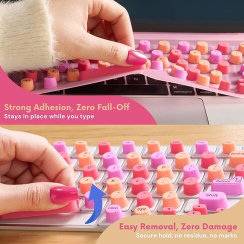 Keyboard Cover for Long Nails – Raised Silicone Keys with Removable Silicone Mat – Adapts to Laptop & Desktop Keyboards (PC & Mac) – Gift-Ready Design in Saudi Arabia