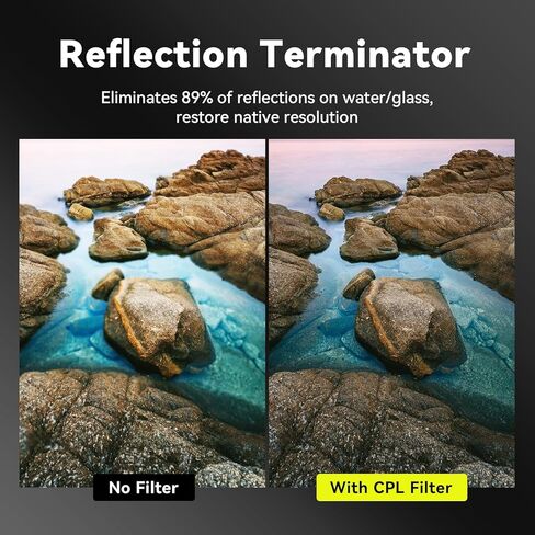 MIAO LAB فلتر استقطاب دائري 52 مم، زجاج رفيع للغاية مطلي بالنانو لهاتف iPhone 16/15/14 وSamsung Galaxy وGoogle Pixel وجميع الهواتف الذكية، مضاد للانعكاس، ألوان زاهية in Kuwait