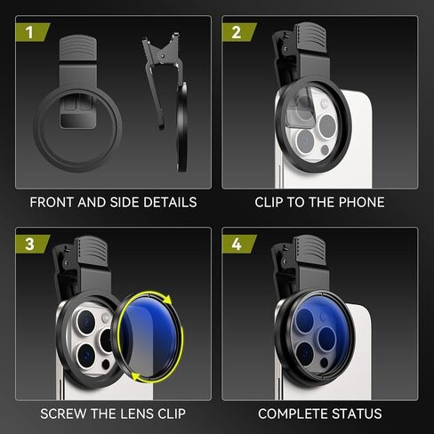 MIAO LAB فلتر استقطاب دائري 52 مم، زجاج رفيع للغاية مطلي بالنانو لهاتف iPhone 16/15/14 وSamsung Galaxy وGoogle Pixel وجميع الهواتف الذكية، مضاد للانعكاس، ألوان زاهية in Kuwait