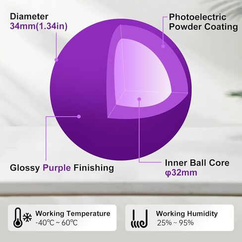 SANWA 2PCS 34mm/1.34in Trackball Replacement Ball for Logitech m575, m570, MX Ergo, Perixx, Kensington, Elecom, and Other Compatible Trackball Mouse, Glossy Purple + Gold in Saudi Arabia
