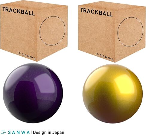 SANWA 2PCS 34mm/1.34in Trackball Replacement Ball for Logitech m575, m570, MX Ergo, Perixx, Kensington, Elecom, and Other Compatible Trackball Mouse, Glossy Purple + Gold in Saudi Arabia