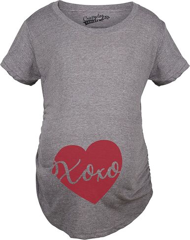 Maternity XOXO Script Heart Cute Pregnancy Announcement T Shirt in Saudi Arabia
