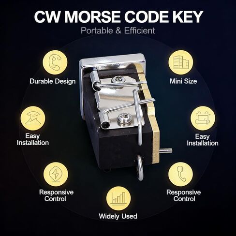 مفتاح رمز CW الإلكتروني Iambic Keyer، مجداف تلغراف صغير محمول من الراتنج النحاسي - مفتاح إلكتروني مستقيم سريع الاستجابة لعشاق راديو لحم الخنزير in Saudi Arabia