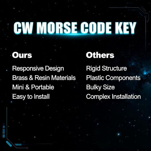 مفتاح رمز CW الإلكتروني Iambic Keyer، مجداف تلغراف صغير محمول من الراتنج النحاسي - مفتاح إلكتروني مستقيم سريع الاستجابة لعشاق راديو لحم الخنزير in Saudi Arabia