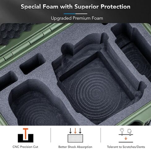 Lykus Titan MM510 Waterproof Hard Case for DJI Mini 5 Pro and RC2/RC-N3, Support up to 7 batteries, Green [CASE ONLY] in Saudi Arabia