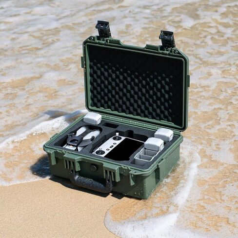 Lykus Titan MM510 Waterproof Hard Case for DJI Mini 5 Pro and RC2/RC-N3, Support up to 7 batteries, Green [CASE ONLY] in Saudi Arabia