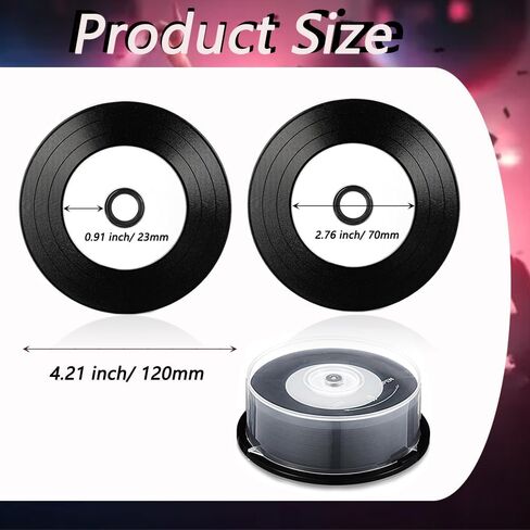 25 قطعة أقراص CD-R فارغة 700 ميجا بايت 80 دقيقة 52X قرص قابل للتسجيل للموسيقى والبيانات مع مركز أبيض قابل للطباعة بنفث الحبر وسطح تسجيل أسود للبيانات. يتضمن 25 قرص مضغوط داخلي in Kuwait