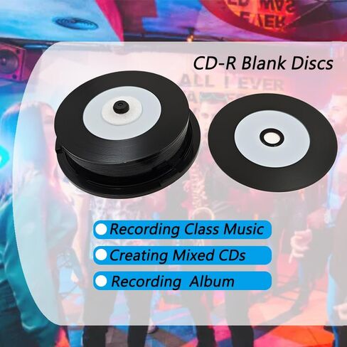25 قطعة أقراص CD-R فارغة 700 ميجا بايت 80 دقيقة 52X قرص قابل للتسجيل للموسيقى والبيانات مع مركز أبيض قابل للطباعة بنفث الحبر وسطح تسجيل أسود للبيانات. يتضمن 25 قرص مضغوط داخلي in Kuwait