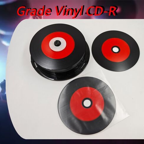 25 قطعة أقراص CD-R فارغة 700 ميجابايت 80 دقيقة 52X قرص قابل للتسجيل للموسيقى والبيانات مع مركز أبيض قابل للطباعة بنفث الحبر وسطح تسجيل أسود للبيانات. يتضمن 25 قرص مضغوط داخلي - أسود/أحمر in Kuwait