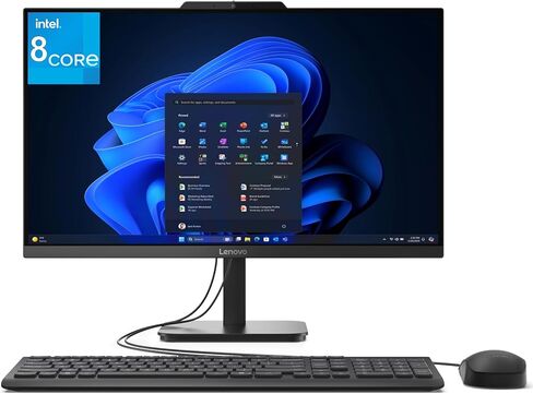 Lenovo A100 All in One Desktop Computer for Home Office, 23.8 Inch IPS FHD Display, Intel N100 Processor, 16 GB RAM, 512 GB SSD, Intel UHD Graphics, Wired Keyboard & Mouse, Windows 11 Pro, Accessories in Saudi Arabia