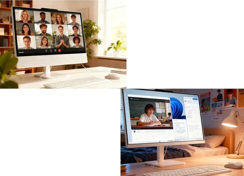 Lenovo A100 All in One Desktop Computer for Home Office, 23.8 Inch IPS FHD Display, Intel N100 Processor, 16 GB RAM, 512 GB SSD, Intel UHD Graphics, Wired Keyboard & Mouse, Windows 11 Pro, Accessories in Saudi Arabia