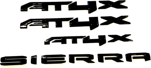 4Pcs New Doors Rear AT4X Nameplate 3D Emblems Badge Replacement for 2023-2026 Sierra 1500 (Gloss Black) in Saudi Arabia