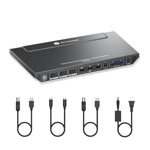 AV Access Docking Station KVM Switch 1 Laptop & 2 Desktop PCs, Dual 4K@60Hz Monitors, EDID Emulation, 100W USB-C Charging, Gigabit Ethernet,High Refresh Rates,Ideal for Gaming, Office & Creative Work in Saudi Arabia