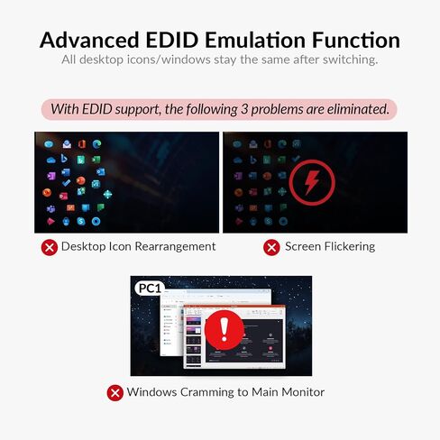 AV Access Docking Station KVM Switch 1 Laptop & 2 Desktop PCs, Dual 4K@60Hz Monitors, EDID Emulation, 100W USB-C Charging, Gigabit Ethernet,High Refresh Rates,Ideal for Gaming, Office & Creative Work in Saudi Arabia