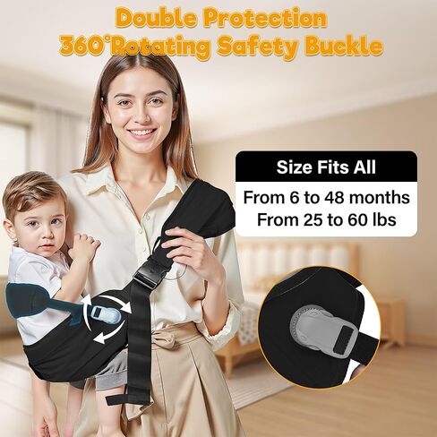 حاملة الأطفال حديثي الولادة حتى الأطفال الصغار، حاملة أطفال خفيفة الوزن وقابلة للتعديل، حاملة أطفال بوزن 25-60 رطل، مثالية للمنزل والتسوق والسفر in Kuwait