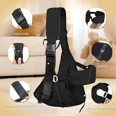 حاملة الأطفال حديثي الولادة حتى الأطفال الصغار، حاملة أطفال خفيفة الوزن وقابلة للتعديل، حاملة أطفال بوزن 25-60 رطل، مثالية للمنزل والتسوق والسفر in Kuwait