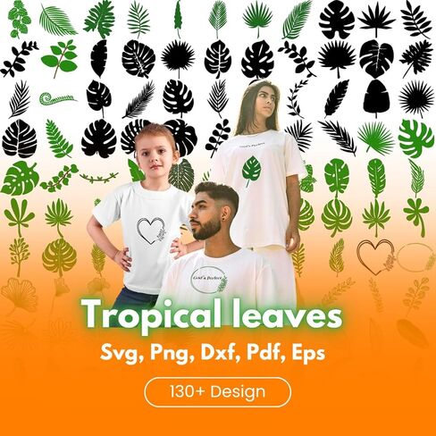 130+ حزمة تصميم SVG للأوراق الاستوائية | SVG Png Pdf Eps Dxf تنسيق الملف تنزيل رقمي فوري | الملابس طباعة الخضرة خط الفن الأزهار ورقة الحدود ديكور المنزل ملصق 0056 in Saudi Arabia