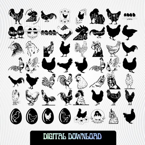 180+ حزمة SVG لتصميم الدجاج | تنزيل رقمي فوري بتنسيق Pdf Png SVG Dxf Eps | ديكور المنزل العلامة التجارية الملابس طباعة خمر الزراعة اقتباس مضحك العامل الديك ناقلات 0015 in Saudi Arabia