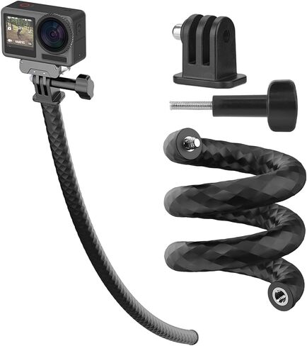 Monkey Tail Mount for Insta360 X5 X4 X3/GO 3S/Ace Pro 2/ONE X2, Camera Clamp Neck Selfie Stick Flexible Mount Bicycle Clip Compatible with DJI OSMO 360/Action 6/Action 5 Pro/Pocket 3 Accessories in Kuwait