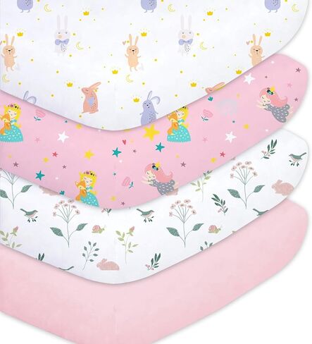 Little Grape Land Toddler Sheets 4 Pack - صفائح أسرة أطفال مزودة للفتيات ، وحجم قياسي 28 × 52 مرتبة سرير ، و Galaxy الناعم الناعم القابل للتنفس. in Kuwait