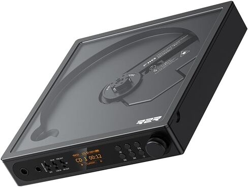 مشغل أقراص مضغوطة استيريو محمول FiiO DM15 مع محول صوت رقمي صحيح 24 بت R2R DAC، خرج عالي الطاقة 1150 ميجاوات + 1150 ميجاوات، جهاز إرسال بلوتوث متكيف aptX، 24 إعدادًا مسبقًا للصوت، صوت USB/CD HiFi، شاشة عالية الدقة (أسود) in Saudi Arabia
