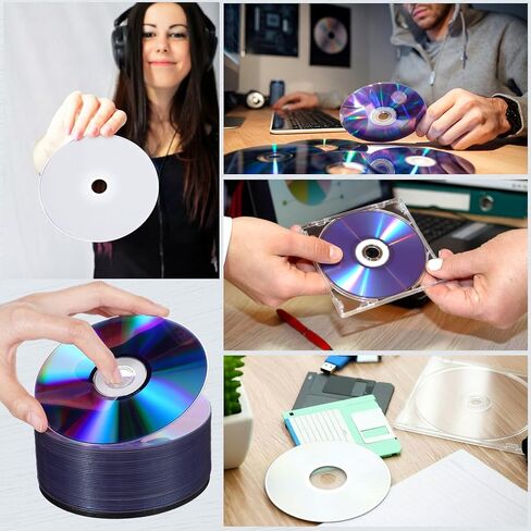 Set of 50 DVD-R Blank Discs with Clear Jewel Cases 4.7GB 120 Minutes 1-16X Recordable Blank Media Discs for VCR Video, Camera, Music Data in Saudi Arabia
