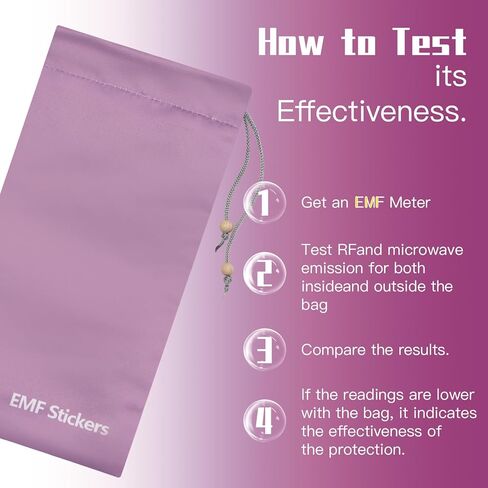 أكياس فاراداي EMF درع حماية مانع للهاتف الخلوي وحقيبة الهاتف الذكي وحقيبة حجب الإشارة لـ 5G RFID في جيب إغلاق برباط (وردي، قطعة واحدة) ZcarpetH in Kuwait