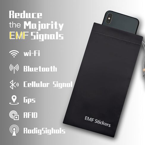 حقائب فاراداي EMF درع حماية مانع للهاتف الخلوي وحقيبة الهاتف الذكي وحقيبة حجب الإشارة لـ 5G RFID في الجيب (أسود، قطعة واحدة) ZcarpetH in Kuwait