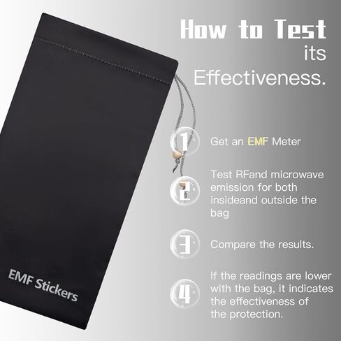 حقائب فاراداي EMF درع حماية مانع للهاتف الخلوي وحقيبة الهاتف الذكي وحقيبة حجب الإشارة لـ 5G RFID في الجيب (أسود، قطعة واحدة) ZcarpetH in Kuwait