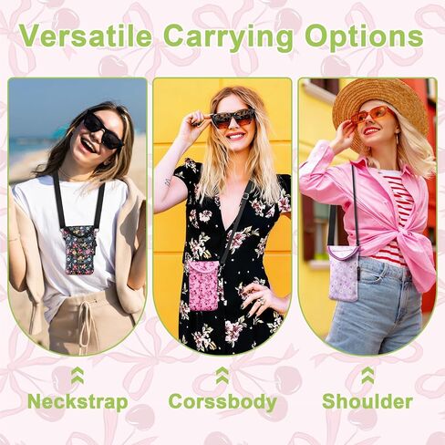 POVESTE النيوبرين حقيبة الهاتف الخليوي كم الحقيبة مع الحبل حزام Crossbody للنساء، وإغلاق رفرف حقيبة الهاتف الخليوي آمنة مع جيب للبطاقات والنقود. (حديقة على حد سواء) in Kuwait