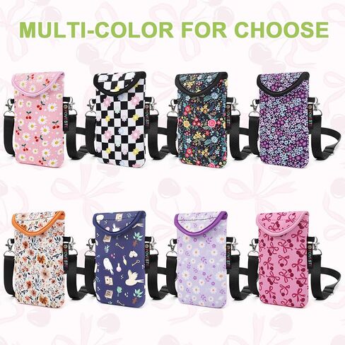 POVESTE النيوبرين حقيبة الهاتف الخليوي كم الحقيبة مع الحبل حزام Crossbody للنساء، وإغلاق رفرف حقيبة الهاتف الخليوي آمنة مع جيب للبطاقات والنقود. (حديقة على حد سواء) in Kuwait