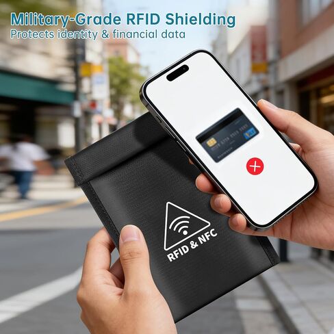 Faraday Bag for Phone,Military Grade Signal Blocker Faraday Cage for Car Key,RFID Blocking Anti-Tracking Pouch for Mobile Device Privacy&Data Security[5G/Bluetooth/WiFi/GPS] in Saudi Arabia