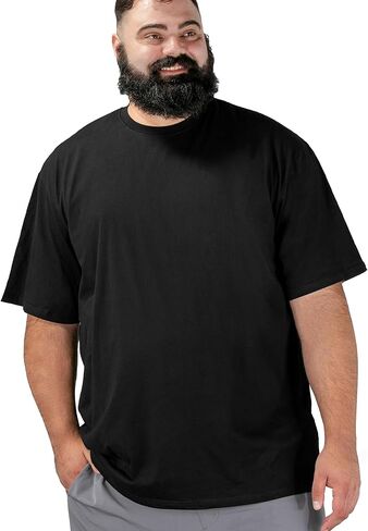 BRISIRA Big and Tall Shirts for Men Undershirts 3-Pack Lightweight Casual Tee Breathable Soft Short Sleeve T-Shirts Crew Neck in Saudi Arabia