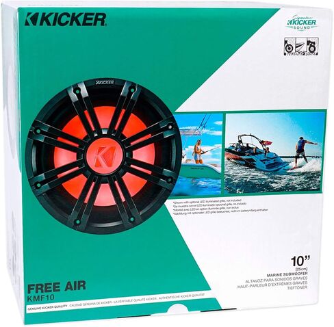 KICKER 45KMF104 مضخم صوت للقوارب البحرية مقاس 10 بوصات 350 وات + مضخم صوت أحادي + مجموعة أمبير in Saudi Arabia