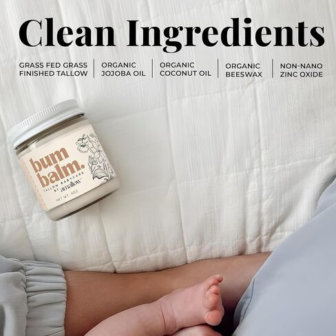 بلسم أملو بيبي بوم - كريم عضوي لمنطقة الحفاضات للبشرة الحساسة والمعرضة للطفح الجلدي - خالي من البترول والعطور - بلسم ترطيب لطيف - 4 أونصة in Kuwait