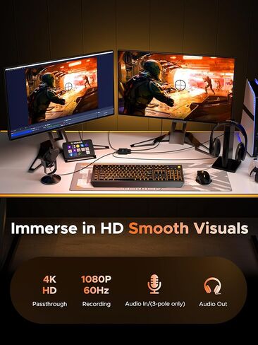 بطاقة التقاط USB 3.0 من أيسر مع حلقة 4K باللون الأسود in Kuwait