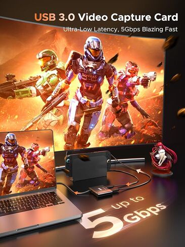 بطاقة التقاط USB 3.0 من أيسر مع حلقة 4K باللون الأسود in Kuwait