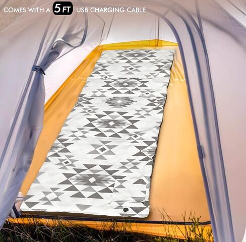 وسادة كيس نوم مُدفأة، تعمل بواسطة مصدر طاقة USB 5 فولت/2 أمبير، 3 مستويات درجة حرارة قابلة للتعديل، بطانة حقيبة نوم مُدفأة لحقائب الظهر في الطقس البارد أو المشي لمسافات طويلة (الجبال، 76 بوصة × 24 بوصة) in Kuwait