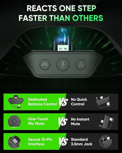 INGA Wireless Gaming Headset for Xbox Series X|S, Xbox One, PC, PS5/4, Mac, Nintendo Switch, Game/Chat Balance, 2.4GHz/Bluetooth 5.2, ENC Microphone & 7.1 Surround Sound (Green LED) in Kuwait