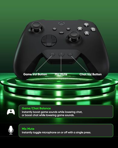 INGA Wireless Gaming Headset for Xbox Series X|S, Xbox One, PC, PS5/4, Mac, Nintendo Switch, Game/Chat Balance, 2.4GHz/Bluetooth 5.2, ENC Microphone & 7.1 Surround Sound (Green LED) in Kuwait