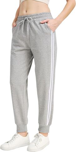 Women's Casual Sports Pants Drawstring Pocket Casual Pants Loose Striped Jogging Pants Mid-Rise Yoga Pants in Saudi Arabia
