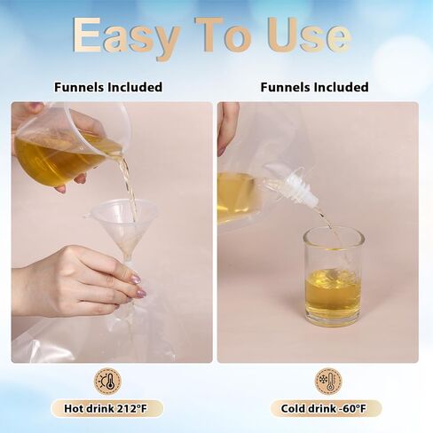 100 Pcs Drink Pouches 16OZ Reusable Sneak Travel Drinking Flask Juice Travel Plastic Flasks Bags Drink Bags with 2 Funnel for Outdoor Sports, Concerts, Events in Saudi Arabia