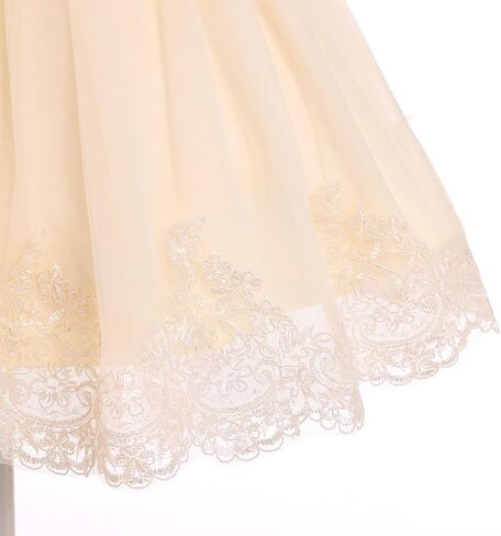 IBTOM CASTLE Toddler Baby Flower Girl Dress Pearl Lace Tulle Tutu Dress Headband Birthday Party Wedding Formal Pageant Gown in Saudi Arabia