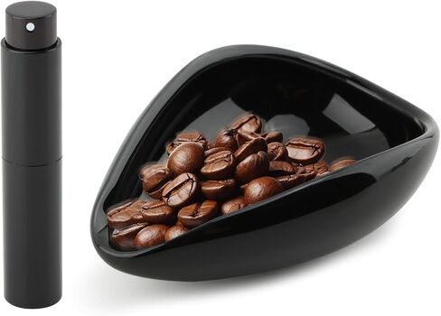 Coffee Bean Dosing Cup and Spray Bottle Set, Ceramic Espresso Dosing Cup Measuring Tray for Coffee Beans and Tea, Espresso Accessories in Kuwait
