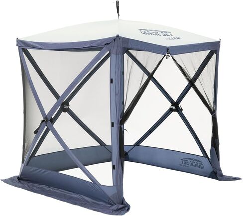 CLAM Pop Up Screen Tent, 6' x 6' Outdoor Camping Gazebo, Portable 4-Sided Canopy with Ground Stakes & Carry Bag, Traveler, Blue in Saudi Arabia