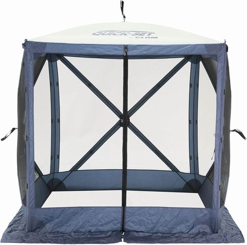 CLAM Pop Up Screen Tent, 6' x 6' Outdoor Camping Gazebo, Portable 4-Sided Canopy with Ground Stakes & Carry Bag, Traveler, Blue in Saudi Arabia